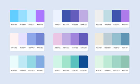 Set of color palette guide for web design. Vector illustration. EPS 10のイラスト素材