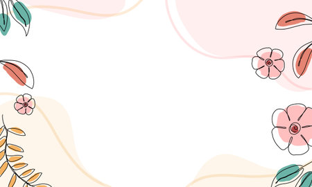Floral frame with place for text. Vector hand drawn illustration.