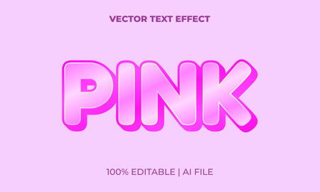 Vector pink text, editable text effect, editable text effectのイラスト素材
