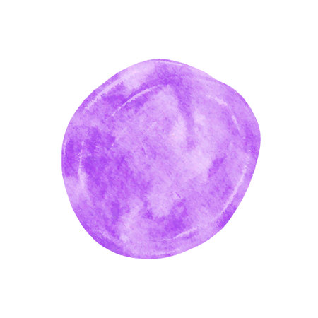 Watercolor circle on white background. Hand drawn watercolor circle.