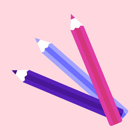 Pencils flat icon on a pink background. Vector illustration.のイラスト素材