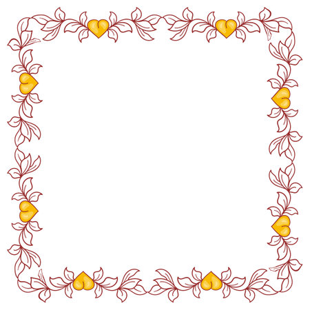Beautiful floral frame. Color silhouette frame for advertisements, wedding and other invitations or greeting cards. Raster clip art.のイラスト素材