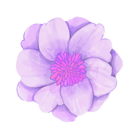 Watercolor pink flower isolated on a white background. Vector illustration.のイラスト素材