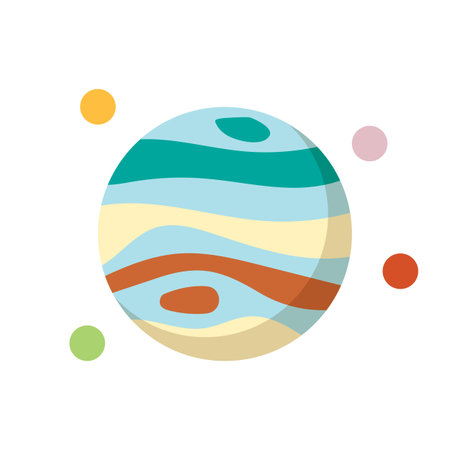 Planet flat icon with long shadow, eps 10. Vector illustration.
