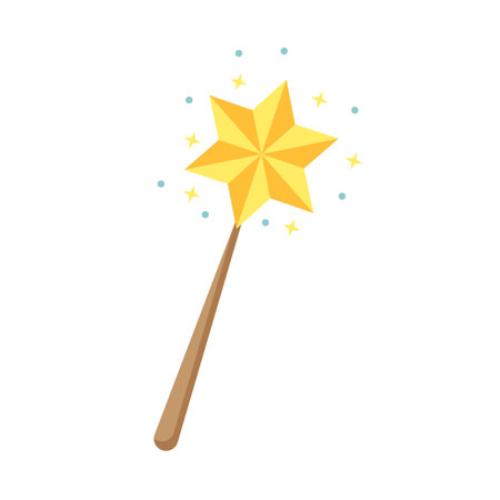Magic wand icon. Flat illustration of magic wand vector icon for web designのイラスト素材