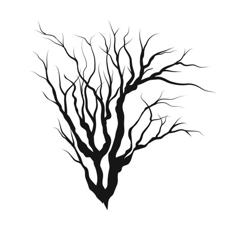 Dead tree silhouette isolated on white background. Vector illustration. Eps 10.のイラスト素材