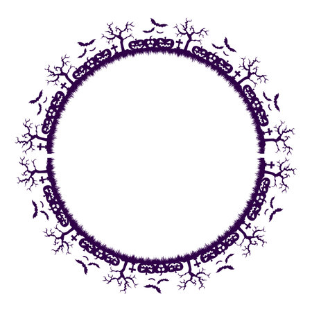 Beautiful round gradient frame. Color silhouette frame for advertisements, wedding and other invitations or greeting cards. Raster clip art.のイラスト素材