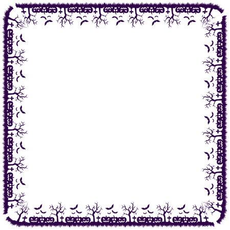 Border frame with floral motifs. Copy space. Vector clip art.のイラスト素材