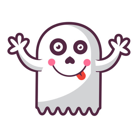 ghost cartoon kawaii isolated icon design, vector illustration  graphicのイラスト素材
