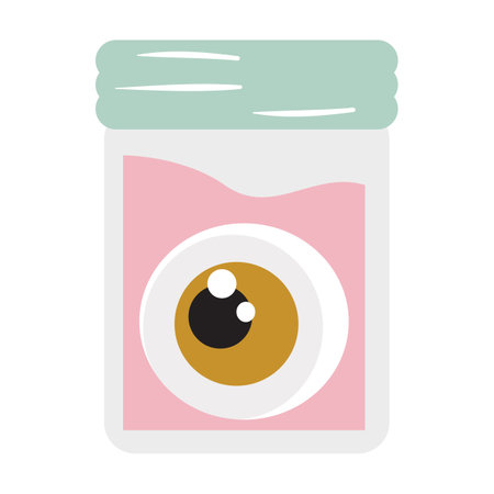 Eye in a jar icon. Flat color design. Vector illustration.のイラスト素材