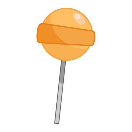 Orange lollipop icon in cartoon style on a white background vector illustrationのイラスト素材