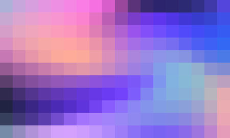 Abstract geometric background of squares of different shades of purple and blue.