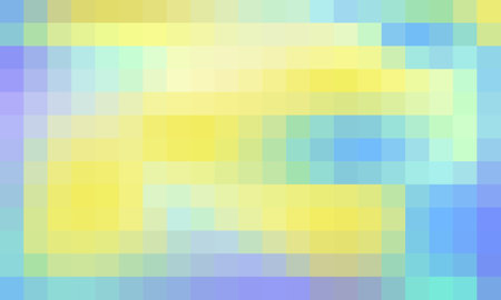 abstract colorful background consisting of squares of different shades of blue and yellowのイラスト素材