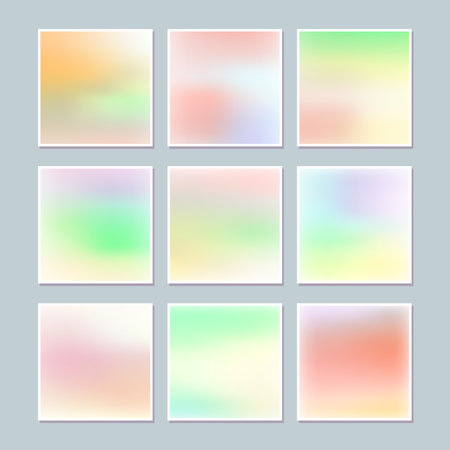 Set of multicolored blurred backgrounds for your design. Vector illustrationのイラスト素材