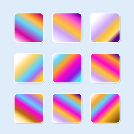 Set of multicolored gradient backgrounds for your design. Vector illustrationのイラスト素材