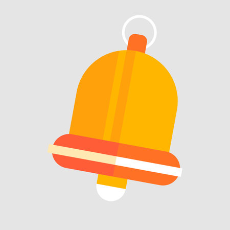 Bell icon in flat style. Bell vector illustration on gray background.のイラスト素材