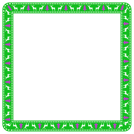 Border frame deco vector label. Christmas frame border design. Empty space for photo.のイラスト素材