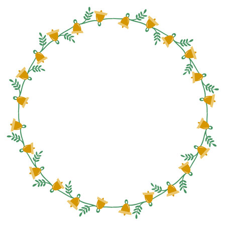 Beautiful round floral frame with gradient fill. Color silhouette frame for advertisements, wedding and other invitations or greeting cards. Raster clip art.のイラスト素材