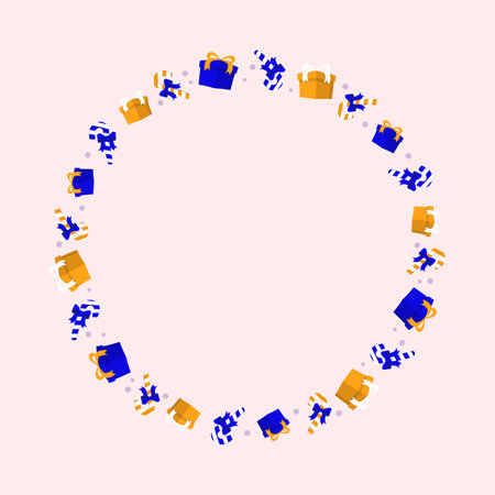 Gift box with confetti. Flat design. Vector illustration.のイラスト素材