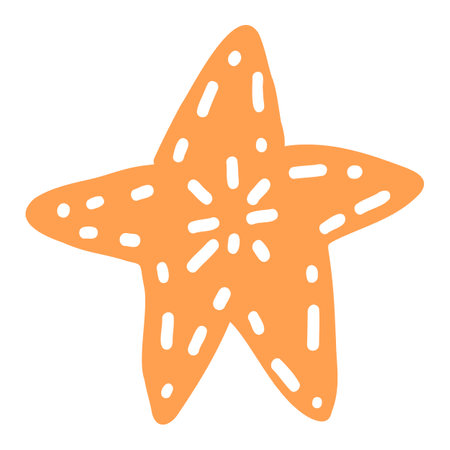 Starfish flat icon. Orange color on white background. Vector illustration.のイラスト素材