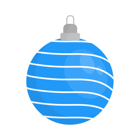 Blue christmas ball icon. Flat illustration of blue christmas ball vector icon for web designのイラスト素材