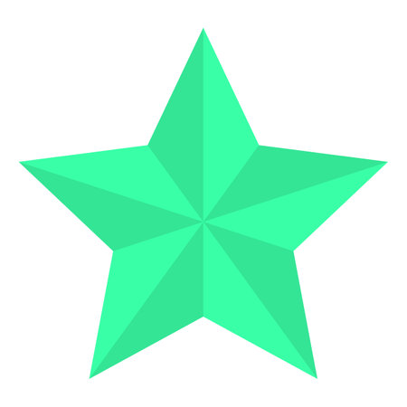 Green star icon. Flat illustration of green star icon for web designのイラスト素材