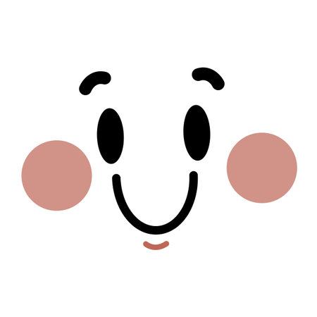 cute kawaii face emoticon vector illustration design graphic flatのイラスト素材