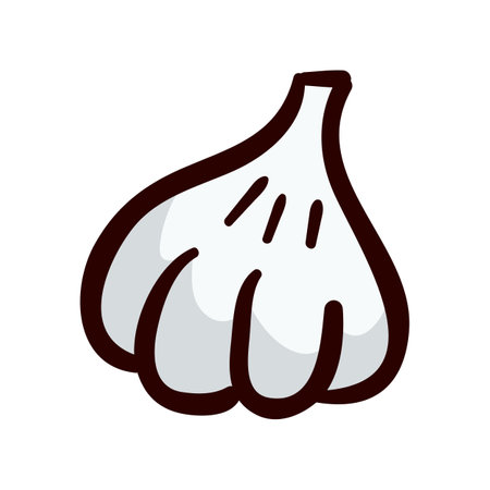 Garlic vector, Barbecue related filled design editable outline iconのイラスト素材