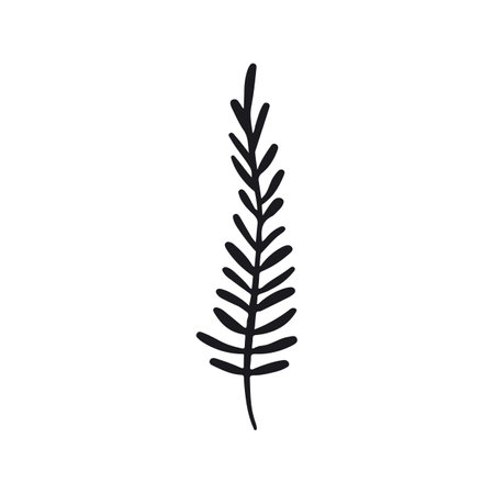 branch with leafs nature ecology line style icon vector illustration designのイラスト素材