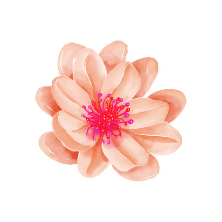 Beautiful watercolor flower isolated on white background. Vector illustration.のイラスト素材