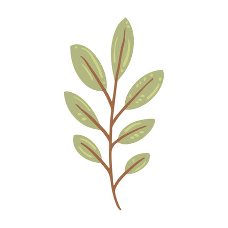 branch with leafs plant ecology icon vector illustration design vector illustration designのイラスト素材
