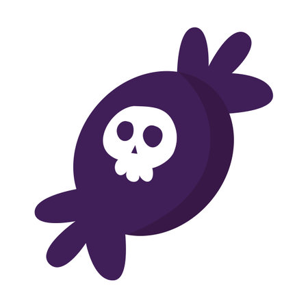 halloween candy with skull isolated icon vector illustration design graphic flat styleのイラスト素材
