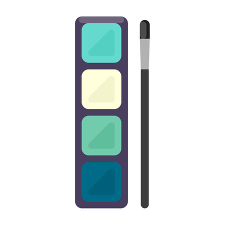 Paint brush and palette icon. Flat illustration of paint brush and palette icon for web designのイラスト素材