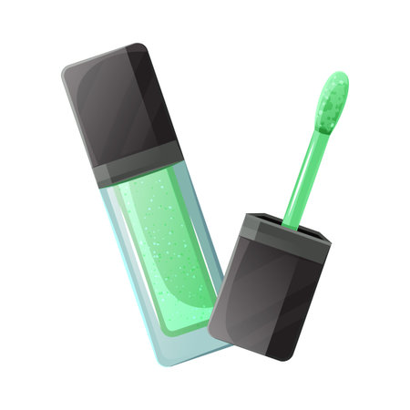 Lipstick and nail polish isolated on white background. Vector illustration.のイラスト素材