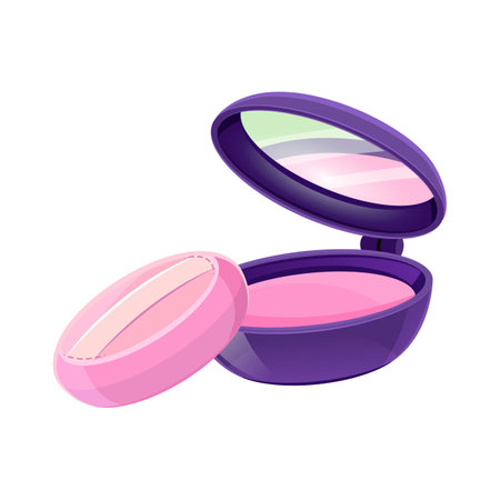 Makeup powder vector icon. Cartoon of makeup powder vector icon for web designのイラスト素材