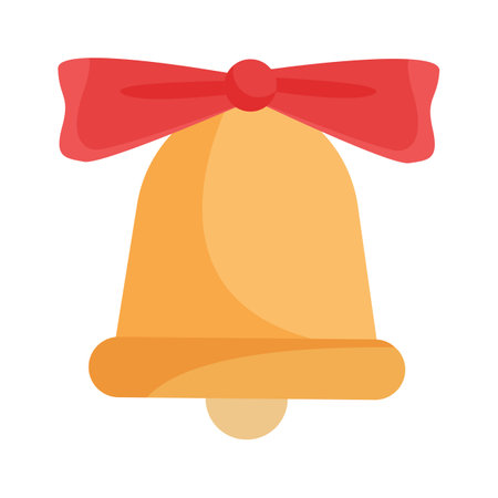 Christmas bell icon. Merry christmas season decoration and celebration theme. Isolated design. Vector illustrationのイラスト素材