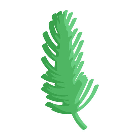 Pine branch icon in isometric 3d style on a white backgroundのイラスト素材