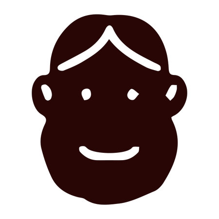 Man Face Icon Vector. Flat black symbol. Pictogram is isolated on a white background. Designed for web and software interfaces.のイラスト素材