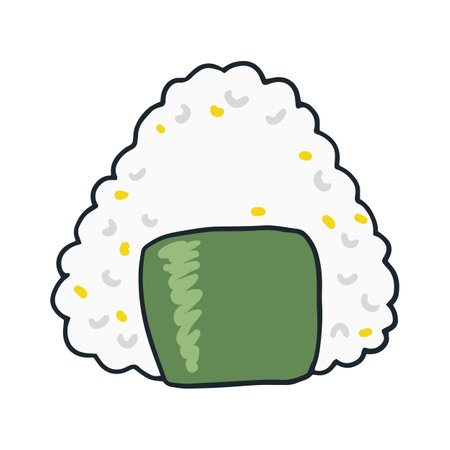 Illustration of sushi roll with salmon and avocado on white background.のイラスト素材