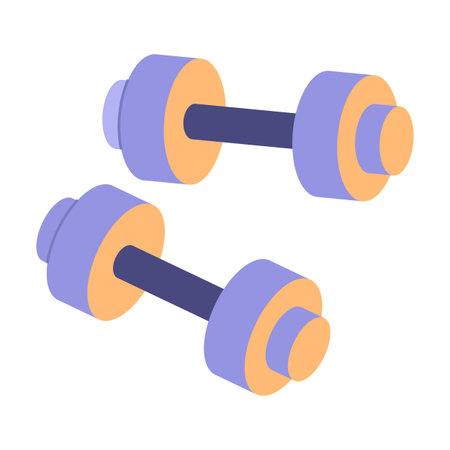 Dumbbells isometric 3d icon on a white backgroundのイラスト素材