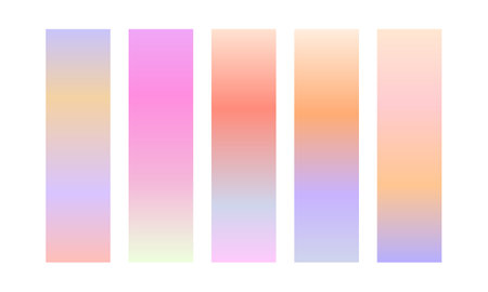 Set of gradient pastel color gradients. Set of pastel gradients. Vector illustration.