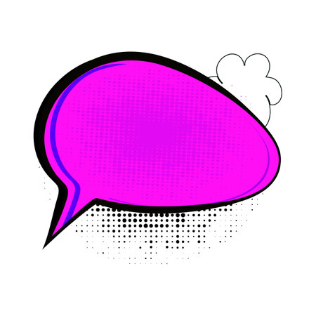 Comic speech bubble with halftone dots. Vector illustration.のイラスト素材