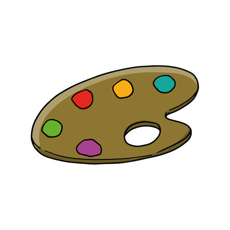 Palette icon. Art supplies painting and drawing theme. Isolated design. Vector illustrationのイラスト素材