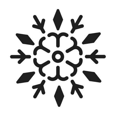 Snowflake vector icon.Black vector icon isolated on white background snowflake.のイラスト素材