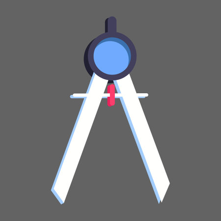 Compass flat icon. Vector illustration of a compass and ruler.のイラスト素材