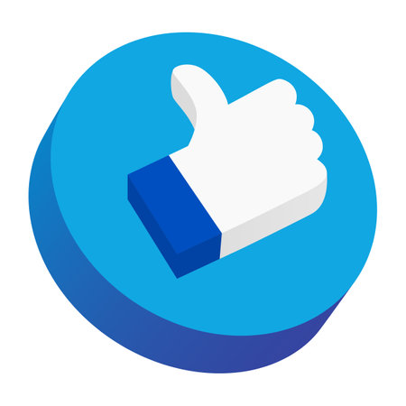 Like icon in isometric 3d style isolated on white background.