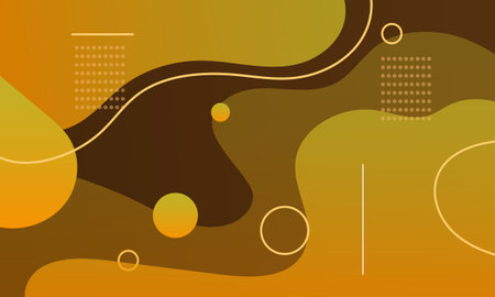 Abstract background with wavy lines and geometric shapes. Vector illustration.