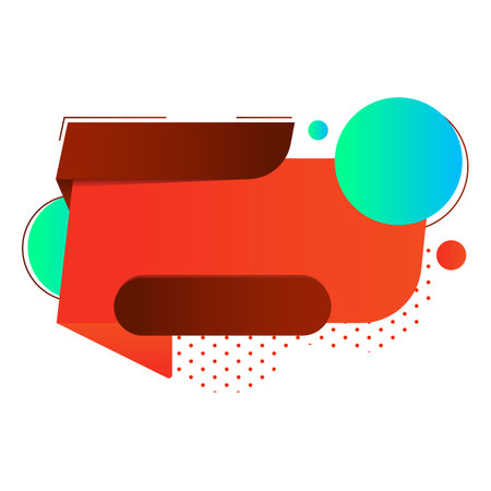 Abstract red and blue speech bubble on white background. Vector illustration.のイラスト素材