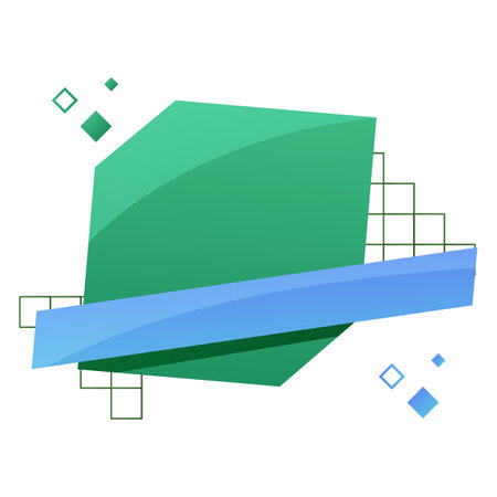 Abstract geometric background with blue and green rhombus. Vector illustration.のイラスト素材