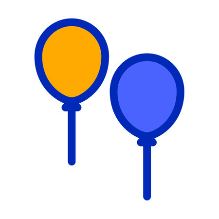 Balloons Icon. Flat Color Ladder Design. Vector Illustration.のイラスト素材